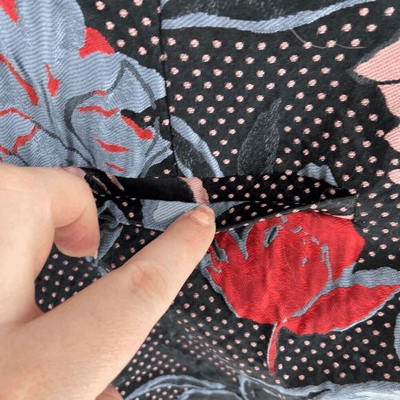 Suno Jacquard Womens Black white red Floral New Cropped Culotte Capri Trouser 8 - Picture 8 of 11